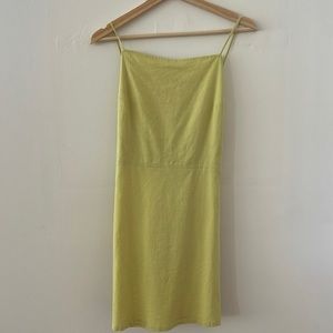 Cotton Candy lime/yellow open back dress L